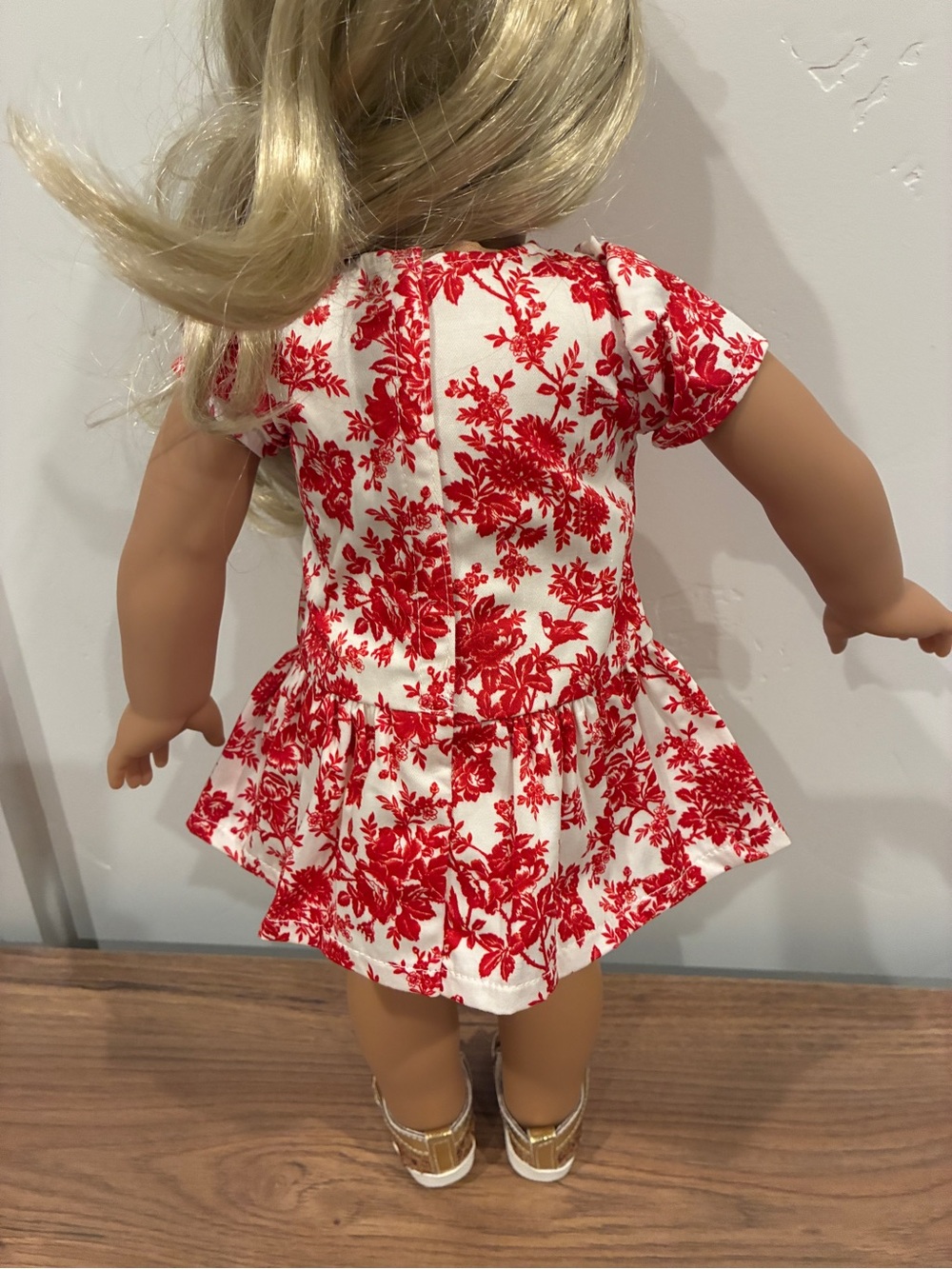 American Girl x Janie and Jack Red Floral Toile Dress for Dolls - Picture 3 of 6